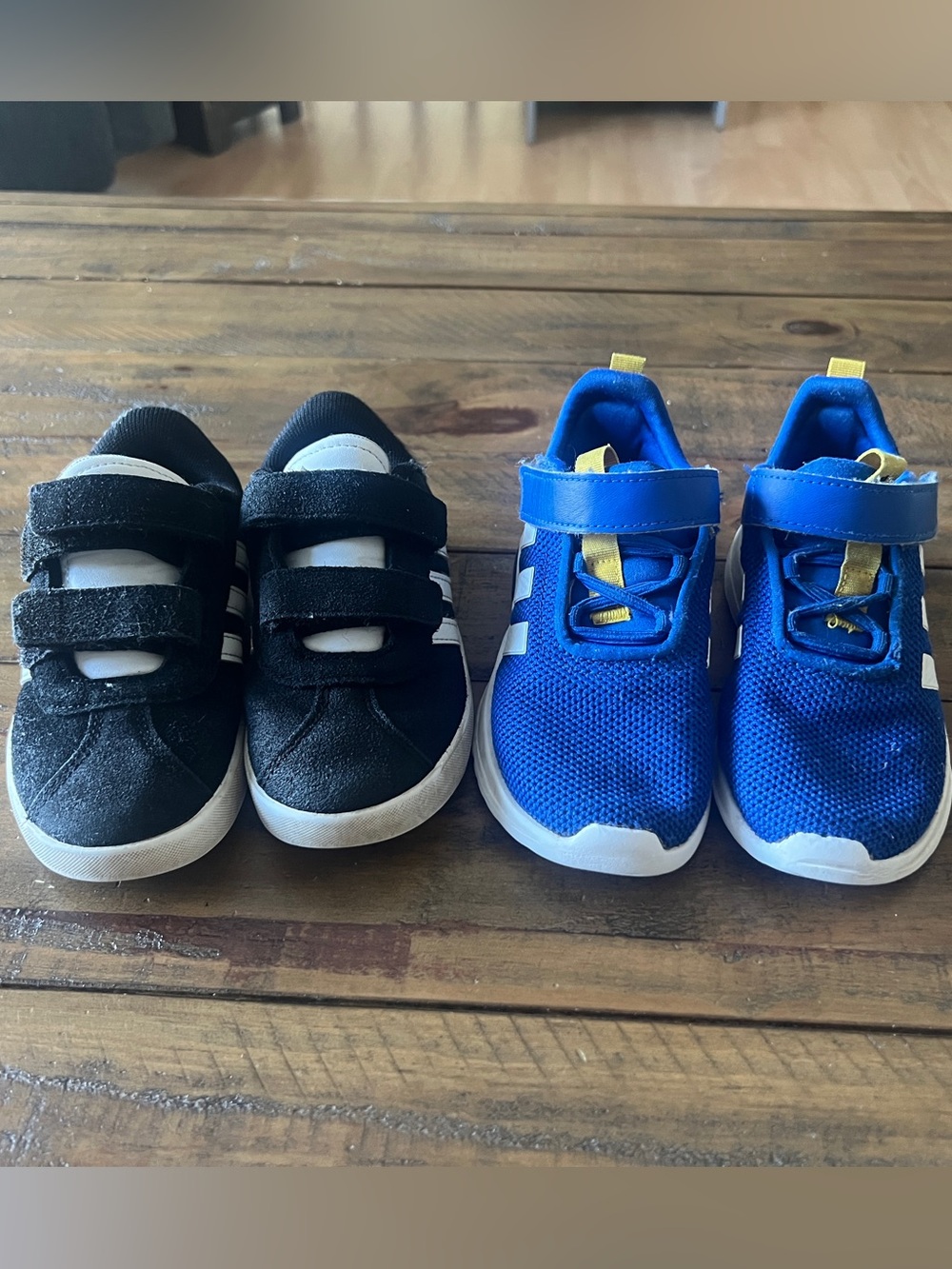 adidas Kids Black and Blue Velcro Sneakers Set